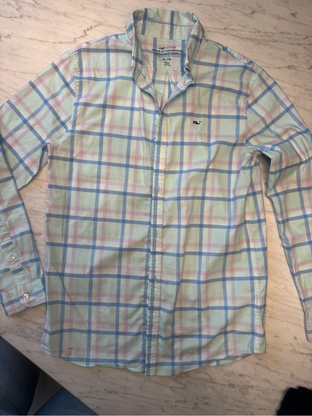 Vineyard Vines Pastel Plaid Button-Down Shirt - Light Blue, Mint, Pale Pink